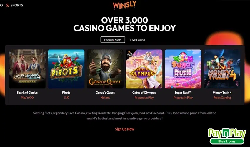 Winsly casino spelsortiment