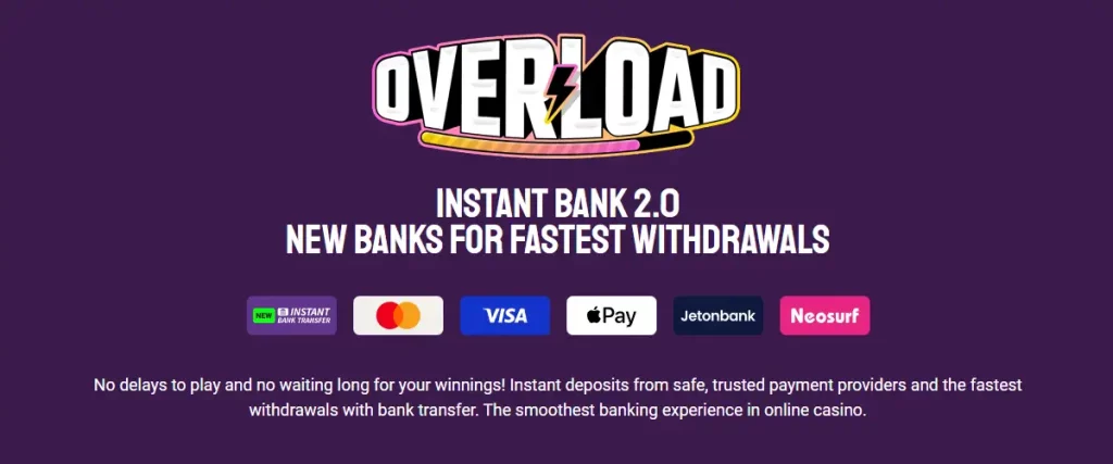 Overload casino korbetalningar