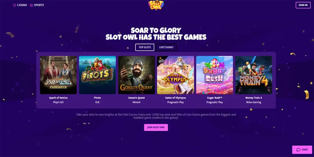 Slot Owl Casino Spelutbud