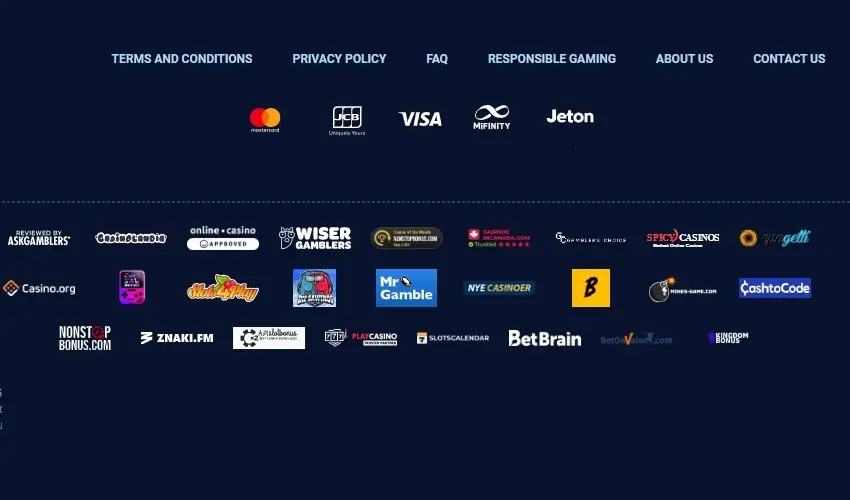 Wintopia casino betalningsmetoder. Terms and conditions. Privacy policy, FAQ, Responsible Gaming, About us, Contact us, Mastercard, JCB, Visa, Mifinity, Jeton. Reviewed by Askgamblers, Casinolandia, online.casino approved, Wiser gamblers, Spicy casinos, Pin getti, casino.org. Slots4play, Mr Gamble. NYE casinoer, B, Cashtocode, Nonstop bonus.com, Znaki.FM, Playcasino, Slotscalendar, Betbrain, betonvalue.com, kingdombonus.