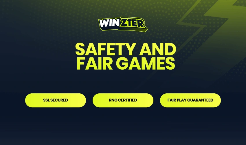 Winzter casino säkerhet och rättvisa spel. Safety and fair games. SSL secured, RNG Certified, Fair Play Guaranteed.
