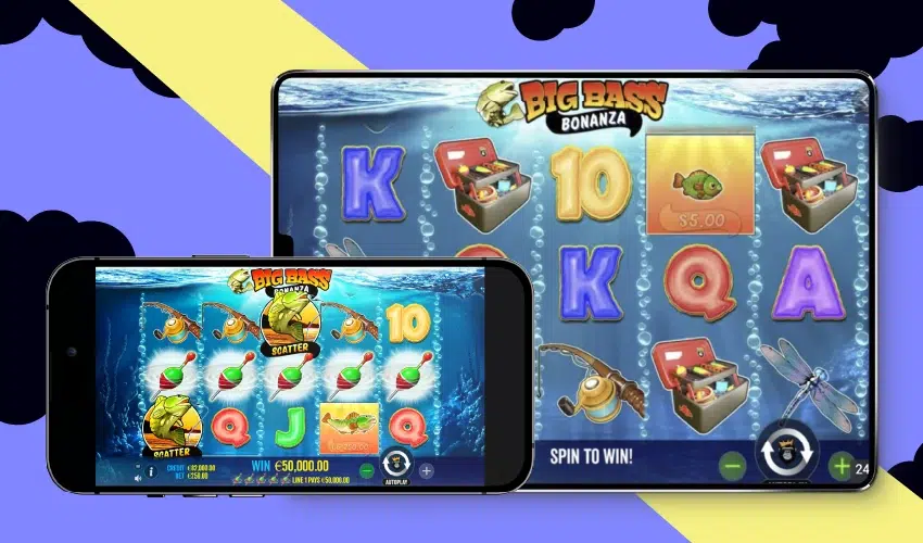 Shokki casino på mobilen. Big Bass Bonanza, K, 10, K, Q, A, Spin to Win! 